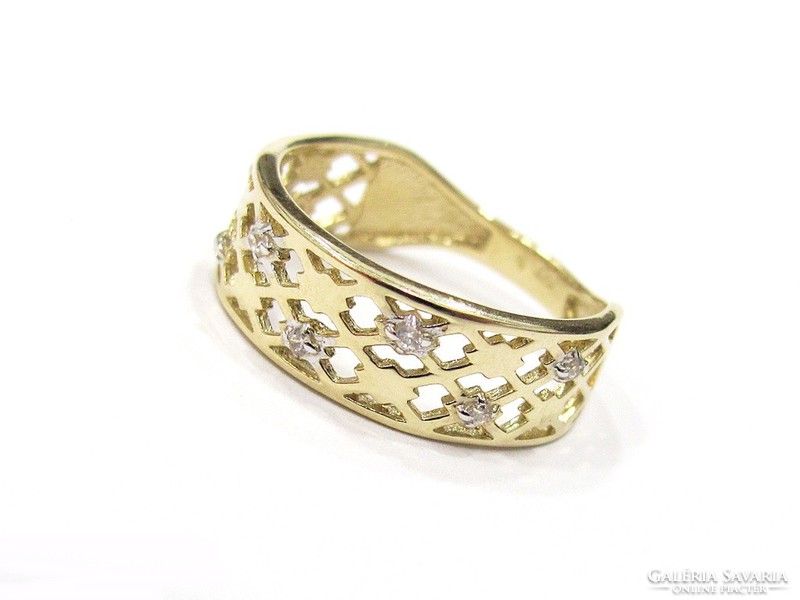 Köves női arany gyűrű (KECS-Au99521)
