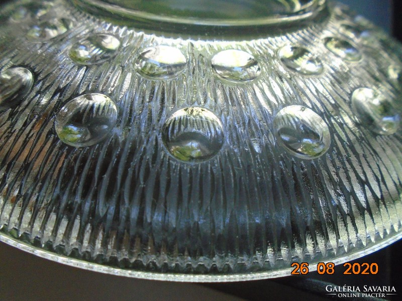 Dombor pöttyös mintás vastagfalú üveg tál