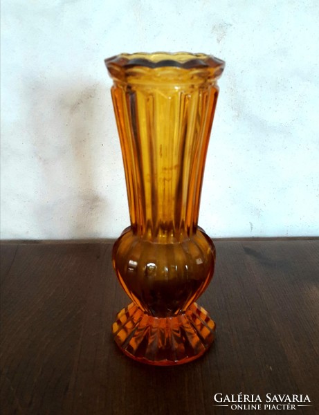 3 thick-walled, cut glass vases for sale together, retro, vintage, antique