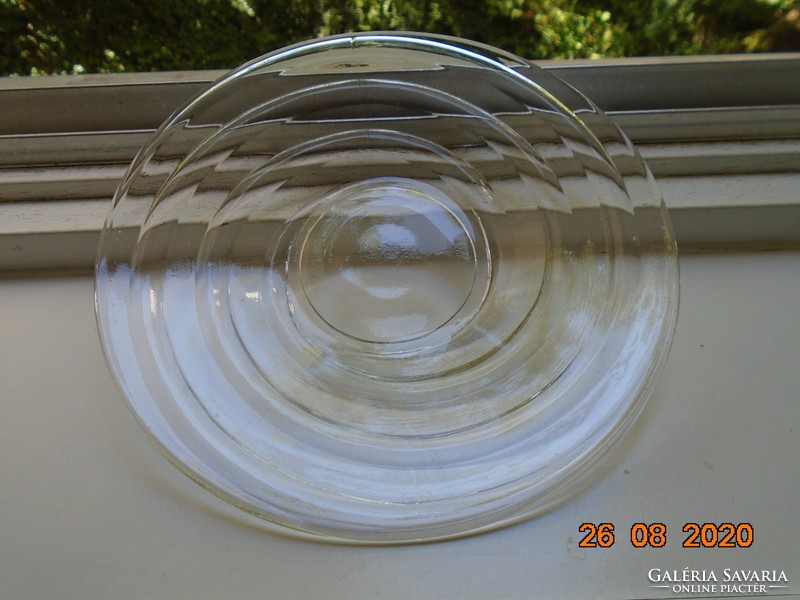 Modern vonalú üveg tál érdekes dombor spirál mintával
