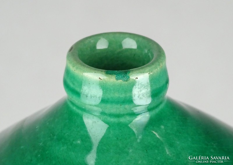 1F867 Hatalmas Mónus Ferenc feliratos zöld kerámia butella 36 cm