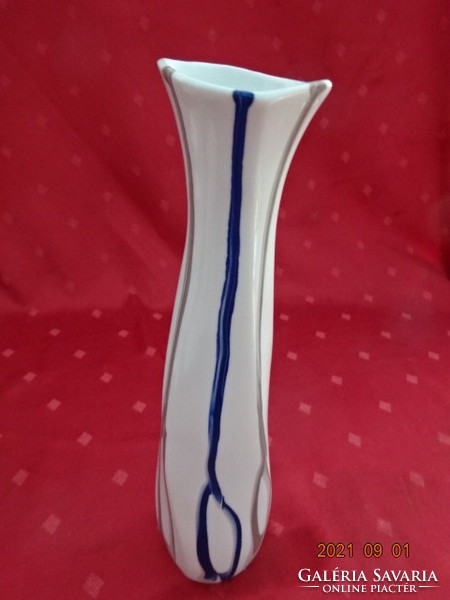 Aquincum porcelán váza, kék és szürke kézi festéssel, magassága 23 cm. Vanneki!