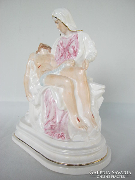 Hungarian marked porcelain pieta statue 22 cm