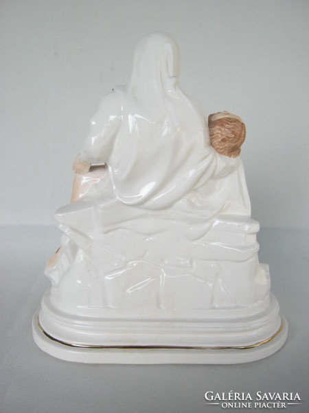 Hungarian marked porcelain pieta statue 22 cm