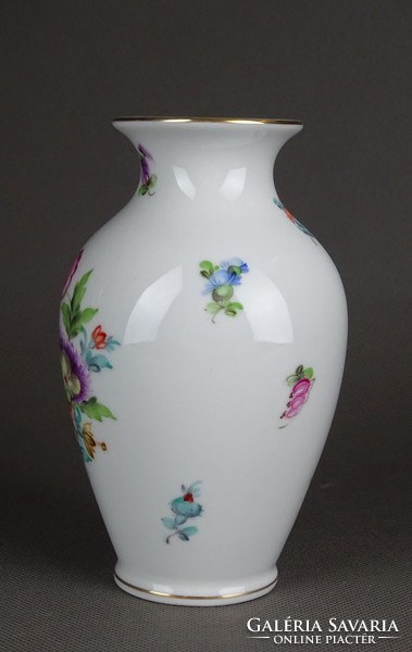1F894 Kisméretű virágmintás Herendi porcelán váza 14 cm