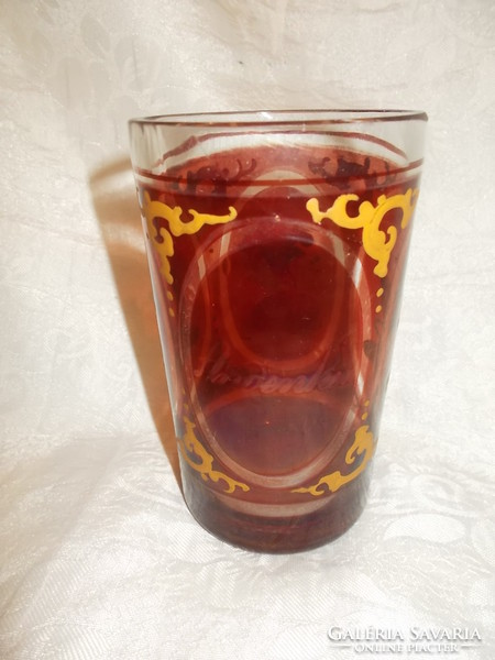 Antik biedermeier emlékpohár üveg pohár 19  század