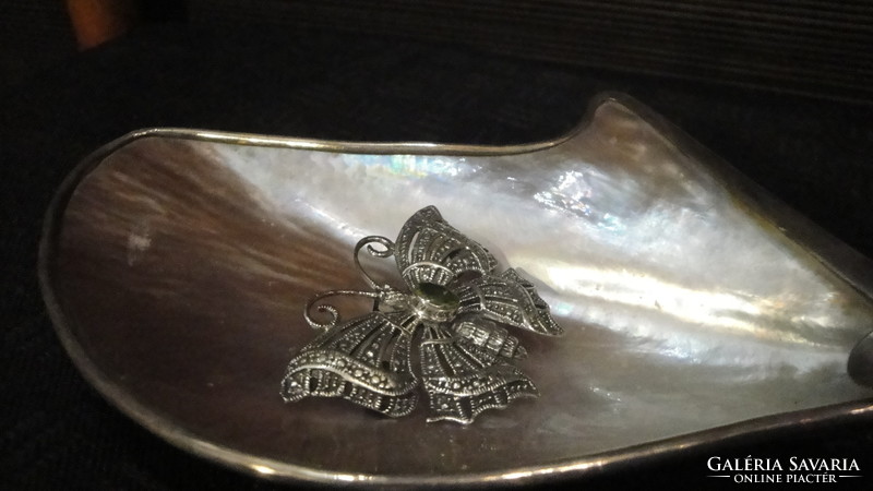 Indonesian silver butterfly brooch
