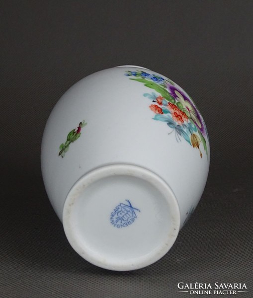 1F894 Kisméretű virágmintás Herendi porcelán váza 14 cm