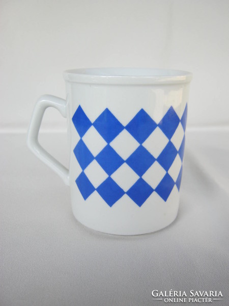 Zsolnay porcelain blue checkered mug
