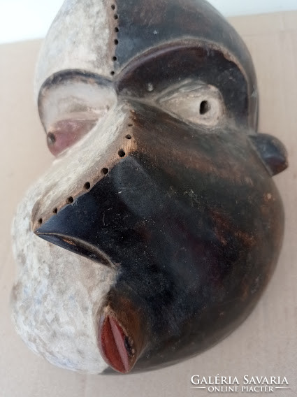 Antik afrikai Pende népcsoport gyógyító beteg maszk Kongó dob 8 4022