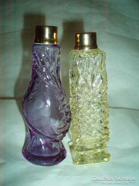 2 pcs gilded mouth, antique crystal perfume bottle