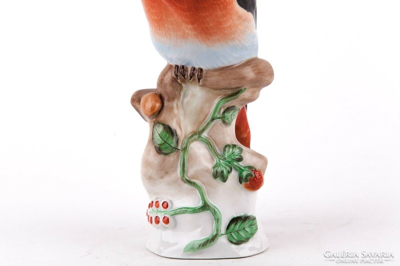 HERENDI, FEKETE HARKÁLY MADÁR KÉZZEL FESTETT PORCELÁN FIGURA, HIBÁTLAN! (P086)