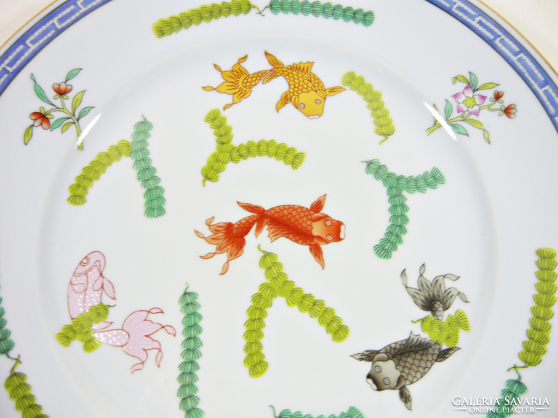 Herendi, poissons (p) 25.5 Cm hand-painted porcelain plate, flawless! (P130)