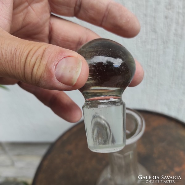 Stopper glass bottle wine liqueur decanter polished glass jug art nouveau art deco .1.2 L