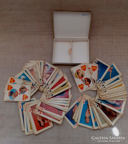 2-Deck antique marked rummy card in paper box