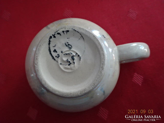 Fs-stas román mázas kerámia, antik kávéscsésze, átmérője 7,5 cm. Vanneki!