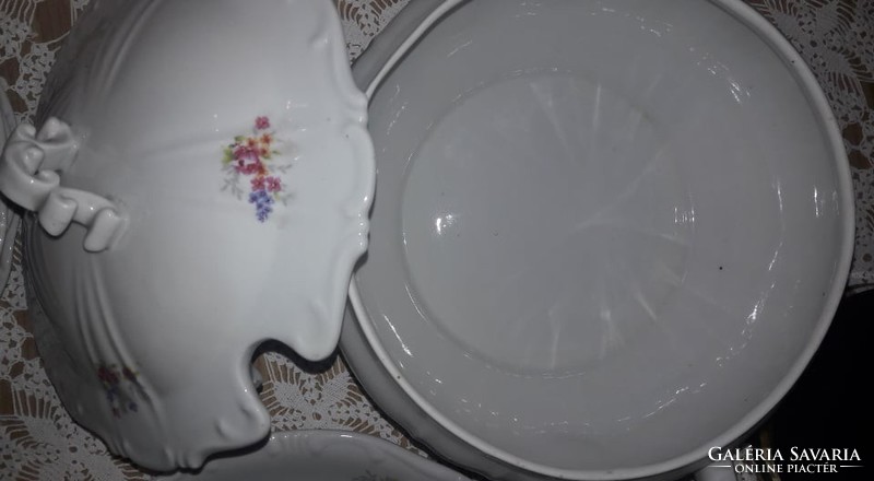 Zsolnay, beautiful rosy, rare floral pattern, soup bowl