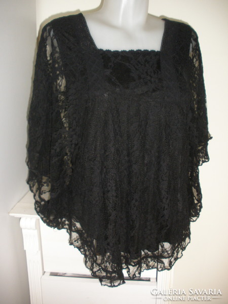 Tulle-lace casual poncho