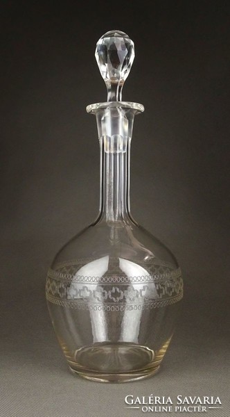 1F968 Old Etched French Stopper Beverage Bottle Offering 30.5 Cm