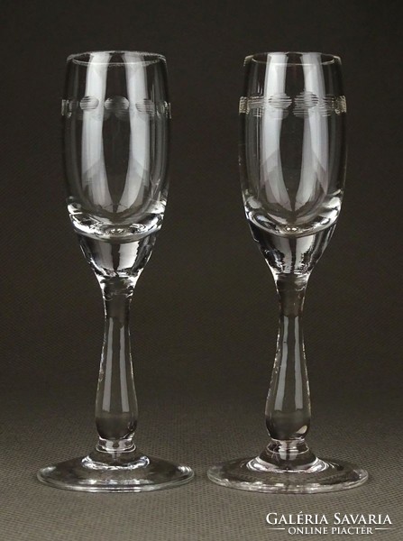 1F966 pair of old stem polished stampedlis glasses