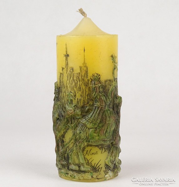 1F949 large artistic Christmas scene candle with old artistic nina deiss 15 cm