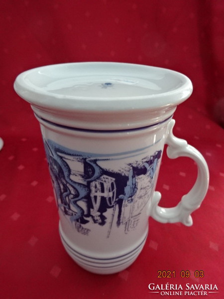 Hollóház porcelain half-liter beer mug with nme miskolc inscription. He has!