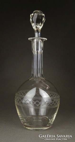 1F967 Régi maratott francia dugós italos üveg kínáló 29 cm