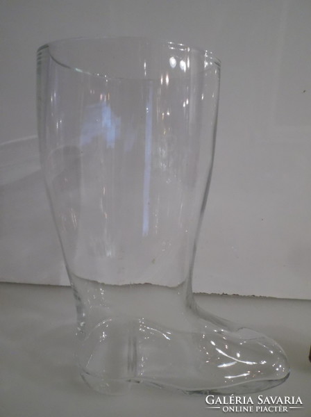 Boot-shaped - glass - half liter - 19 x 13.5 cm - beer - thick - German - flawless