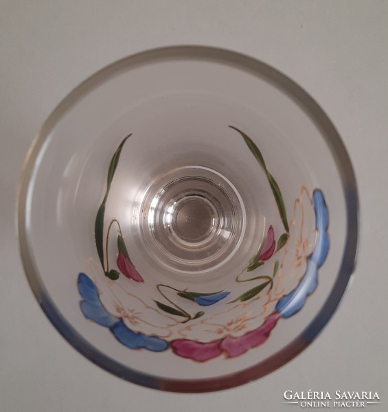 Stem painted Biedermeier glass beaker