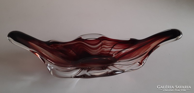 Retro Czech glass bowl, centerpiece, fruit plate