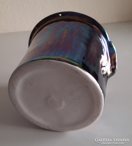 Retro iridescent ceramic pot