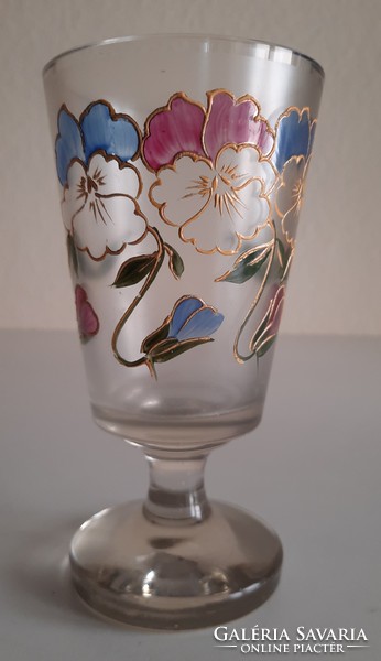 Stem painted Biedermeier glass beaker