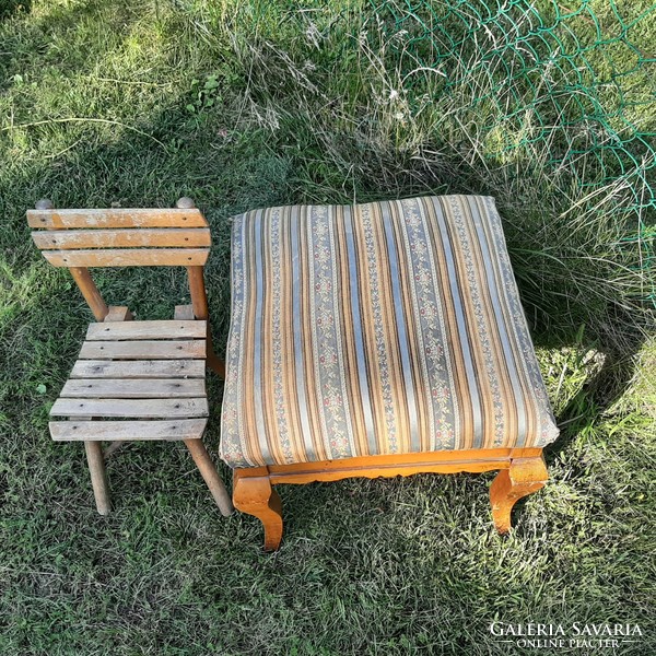 Különleges, egyedi nagy méretű antik ülőke / szék / puff 49cm magas,mint egy szék