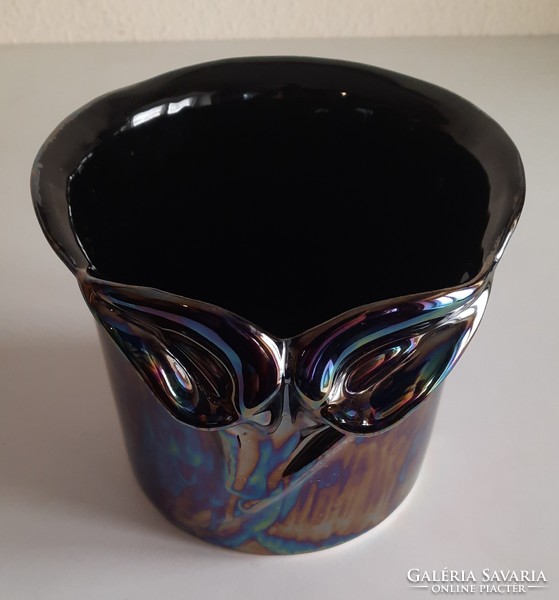 Retro iridescent ceramic pot