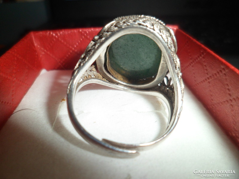 Old silver ring / aventurine