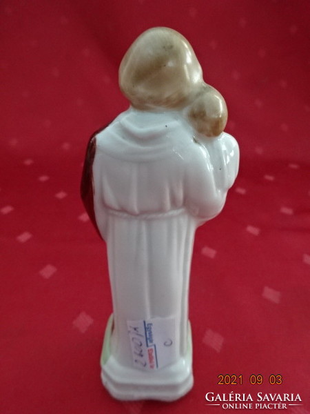 Porcelán figura, Szent Antal a gyermek Jézussal, magassága 12,5 cm. Vanneki!