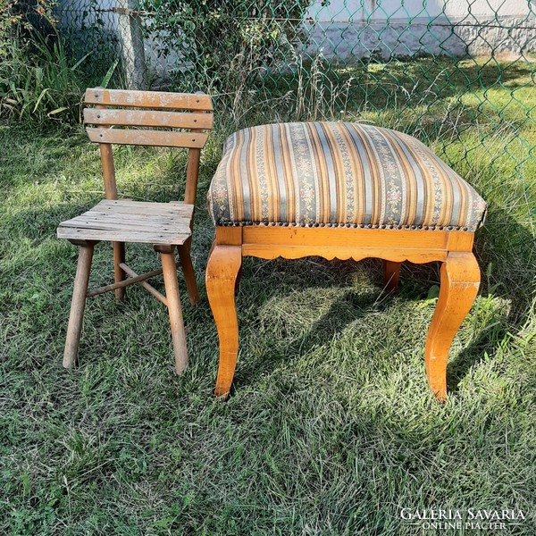 Special, unique large antique seat / chair / ottoman 49 cm high, like a chair
