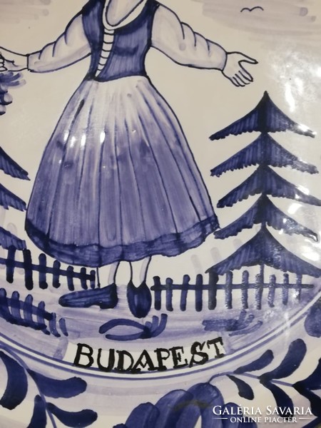 Budapest ceramic wall plate marked