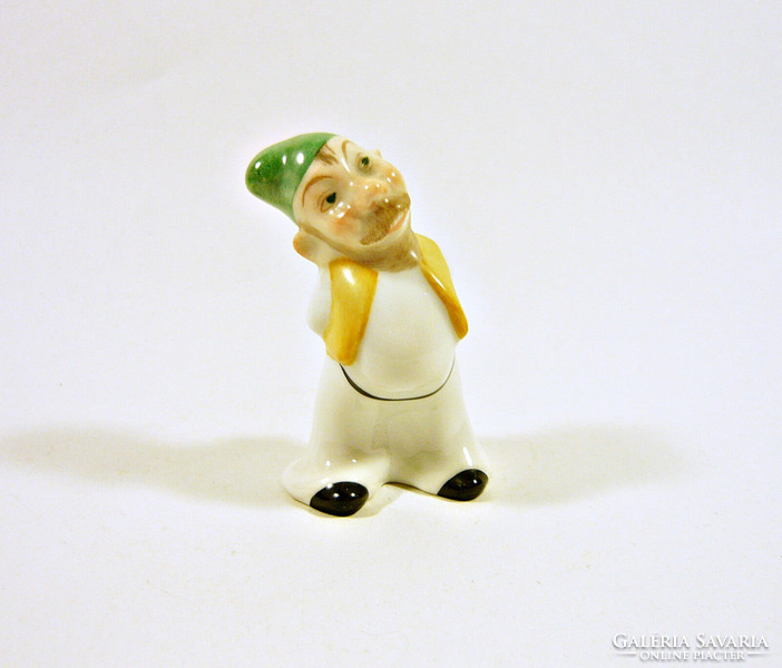 Herend, snow-white disney 7 cm hand-painted porcelain dwarf figurine, flawless (p060)