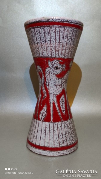 Ritkaság Mid Century Fratelli Fanciullacci Italy kerámia váza jelzett hibátlan eredeti