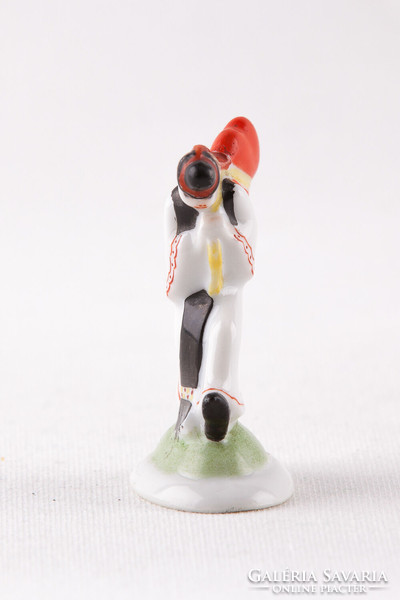 Herend, boy with heart-shaped bun 1946 miniature hand-painted porcelain figurine, flawless! (P160)