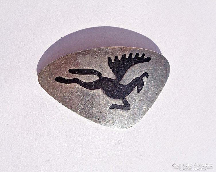 Larger winged Mexican sterling brooch