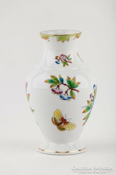 Herend, Victorian pattern (vbo) hand-painted 17 cm porcelain vase, flawless! (P134)