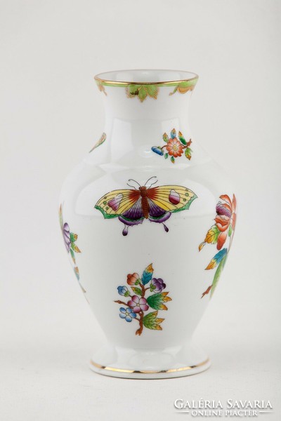 Herend, Victorian pattern (vbo) hand-painted 17 cm porcelain vase, flawless! (P134)