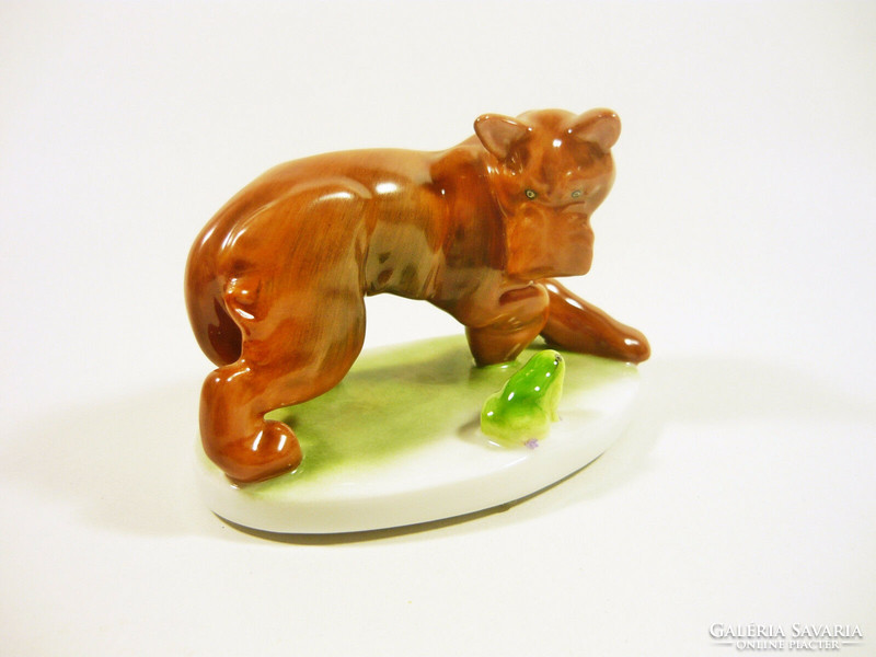 Herend, terrier dog with frog 11.2 Cm hand painted porcelain figurine, flawless! (P152)