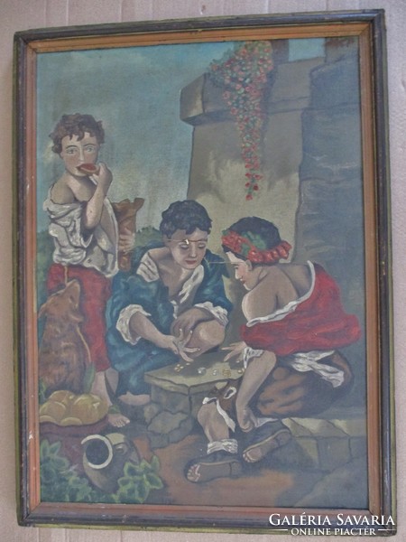 Worn antique painting