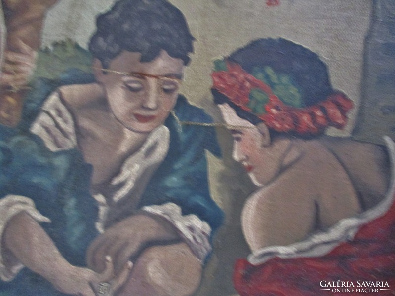 Worn antique painting