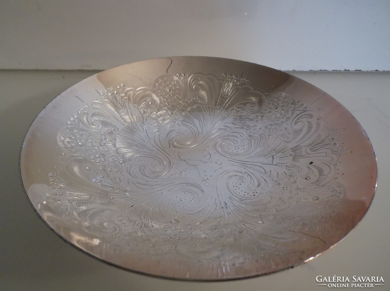 Bowl - silver plated - engraved - thick - 15 x 3 cm - German - flawless