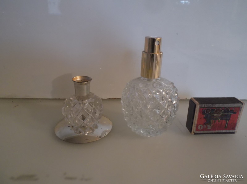 Perfume diffuser + candle holder - silver-plated - crystal - 10 x 6 cm - 6 x 6 cm - thick - flawless