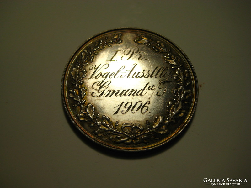 Rare commemorative medal, a long ago Austrian bird exhibition i. Award from 1906